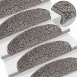 vidaXL Tapis d'escalier 20 pièces 65 x 21 x 4 cm Gris Demi-rond Grand