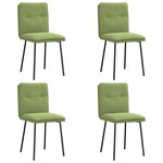 vidaXL Chaises à manger lot de 4 vert clair velours