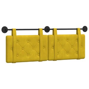 vidaXL Tête de lit suspendue Jaune Velours