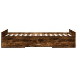 vidaXL Cadre de lit avec tiroirs sans matelas chêne fumé 90x190 cm