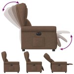 vidaXL Fauteuil inclinable électrique Marron Tissu