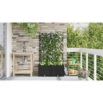 vidaXL Bac à fleurs avec Treillis 2 Pièces Noir 80 x 40 x 143 cm PP