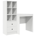 vidaXL Bureau avec rangement avec tiroir 2 Pièces Blanc 70 x 50 x 76 cm