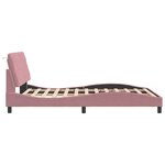 vidaXL Cadre de lit avec LED sans matelas rose 140x200 cm velours