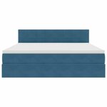 vidaXL Lit de rangement LED avec matelas Bleu foncé 160 x 200 cm