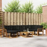 vidaXL Ensemble de canapés d'extérieur 8 pc Naturel et Noir