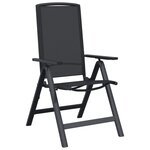 vidaXL Chaises de jardin inclinables 2 Pièces Noir 58 x 71 x 112 cm