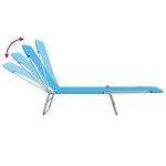 vidaXL Chaises longues pliables lot de 2 Acier et tissu Bleu