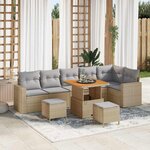 vidaXL Ensemble de canapé de jardin 11 Pièces Beige et Gris clair