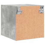 vidaXL Tables de chevet et portes vitrées 2 Pièces gris béton 35x37x35 cm