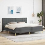 vidaXL Cadre de lit avec matelas Gris foncé 200 x 200 cm Tissu