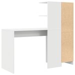 vidaXL Bureau avec rangement blanc en bois d'ingénierie