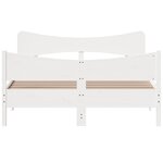 vidaXL Cadre de lit sans matelas blanc 150x200 cm bois de pin massif