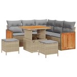 vidaXL Ensemble de canapé de jardin 9 Pièces Beige et Gris clair