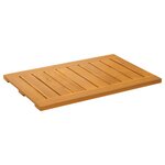 vidaXL Tapis de bain Uni Marron 60 x 40 cm bois