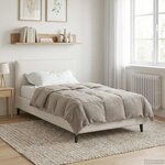 vidaXL Duvet d'hiver Matelassé Crème 140 x 220 cm Microfibre