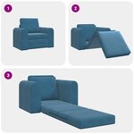 vidaXL Canapé-Lit Bleu 98 x 71 x 83 cm Velours