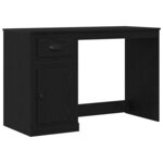 vidaXL Bureau avec porte Chêne noir 50 x 115 x 75 cm Bois d'ingénierie