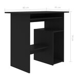 vidaXL Bureau Noir 80x45x74 cm Bois d’ingénierie