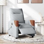 vidaXL Fauteuil de massage inclinable électrique gris clair tissu