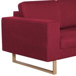 vidaXL Canapé à 2 places Tissu Rouge bordeaux