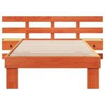 vidaXL Cadre de lit avec tête de lit Brun cire 75 x 190 cm Pin massif