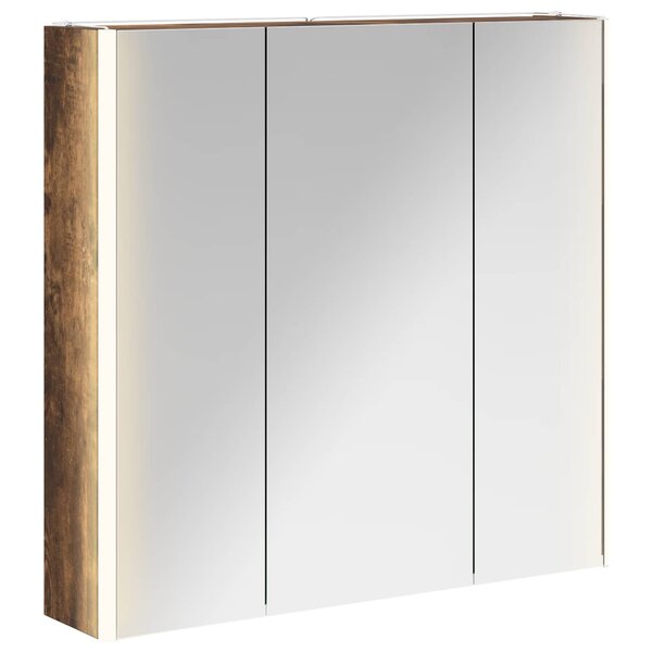 vidaXL Armoire Miroir de Salle de Bain Chêne fumé 73.5 x 15.5 x 70 cm