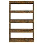 vidaXL Bibliothèque/Séparateur de pièce Chêne fumé Bois d'ingénierie