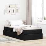 vidaXL Lit avec rangement et matelas Noir 100 x 200 cm Polyester
