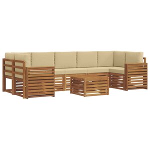 vidaXL Ensemble de canapés d'extérieur 8 Pièces Naturel et Beige