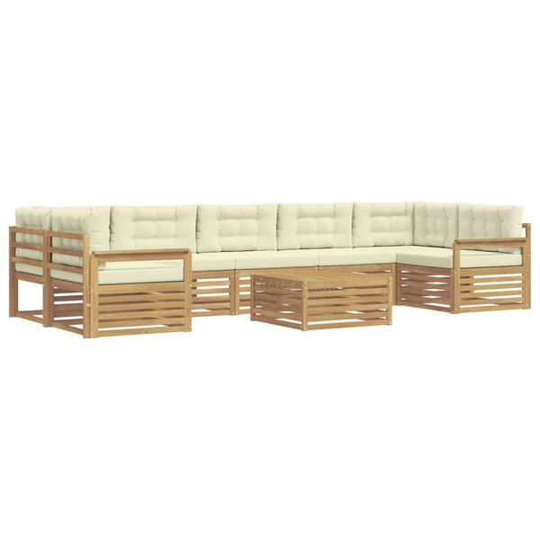 vidaXL Ensemble de canapés d'extérieur 8 pc Blanc et crème