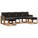 vidaXL Ensemble de canapés d'extérieur 6 pc Naturel et noir