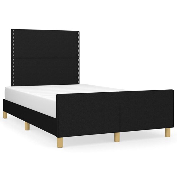 vidaXL Cadre de lit sans matelas noir 120x190 cm tissu