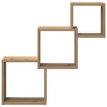 vidaXL Étagères murales forme de cube chêne artisanal bois ingénierie