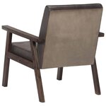 vidaXL Fauteuil gris cuir véritable