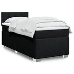 vidaXL Sommier à lattes de lit avec matelas Noir 100x200 cm Tissu