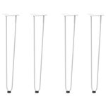 vidaXL Pieds en épingle à cheveux pour consoles  lot de 4  blanc  72 cm  acier massif