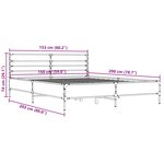 vidaXL Cadre de lit chêne sonoma 150x200 cm bois d'ingénierie et métal