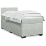 vidaXL Sommier à lattes de lit et matelas Gris clair 80x200 cm Velours