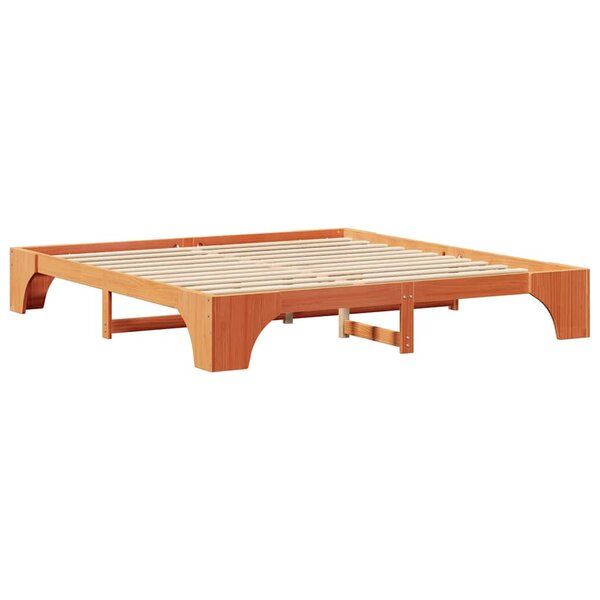 vidaXL Cadre de lit Marron ciré 180x200 cm en bois de pin massif