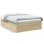 vidaXL Cadre de lit sans matelas chêne sonoma 135x190 cm