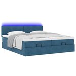 VidaXL Cadre de lit ottoman avec matelas bleu foncé 160x200 cm velours