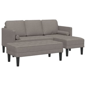 vidaXL Ensemble de Canapés avec coussin 2 Pièces Taupe Polyester