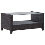vidaXL Canapés de jardin 6 Pièces avec coussins Résine tressée Noir