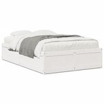 vidaXL Cadre de lit sans matelas blanc 135x190 cm bois de pin massif
