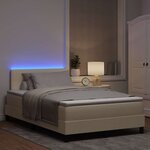 vidaXL Lit à ressorts avec matelas Crème 120 x 190 cm tissu