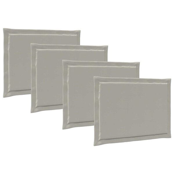 vidaXL Coussins de siège 4 pc Polyester Gris clair 47 x 36 x 2 cm