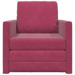 vidaXL Sofa Lit 2-en-1 Rouge Vin 74x77x81 cm Velours
