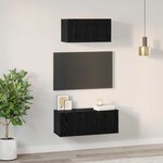 vidaXL Ensemble meuble TV 2 Pièces Chêne noir Bois d'ingénierie
