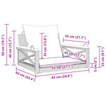 vidaXL Balancelle avec coussins marron 63x62x40 cm résine tressée
